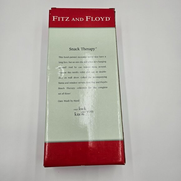 Fitz And Floyd Snack Therapy Snowman Serving Tray Hand Painted Christmas Decor - Picture 4 of 5